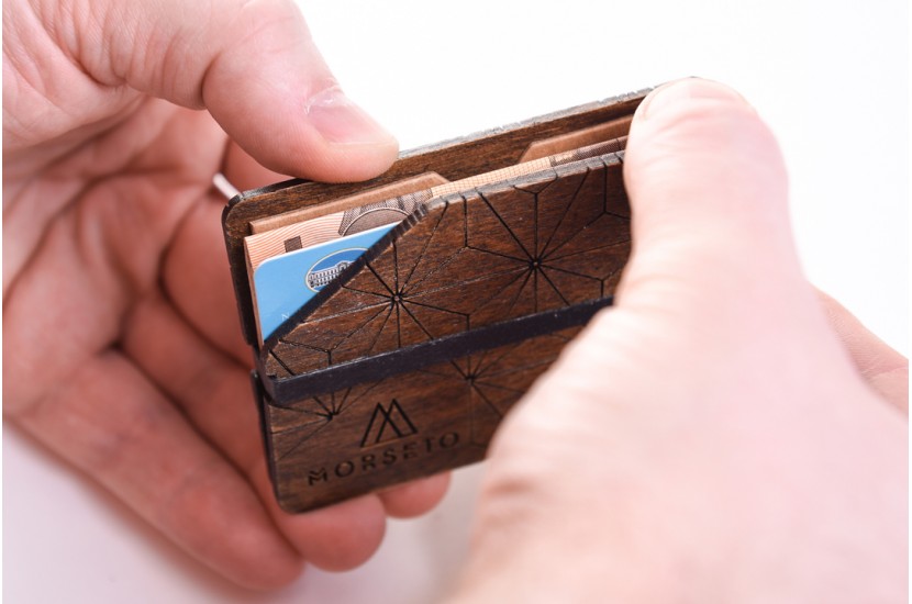 Ξύλινο πορτοφόλι - Origami Brown